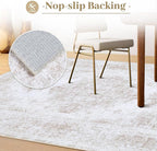 Area Rug 5x7 Living Room Rug, Machine Washable Vintage Distressed Medallion Rug Non-Slip Soft Low Pile Large Indoor Rugs for Bedroom Kitchen Dining Room Office(Beige,5'x7')