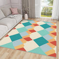 Geometric Rug 3x5 - Colorful Retro Mid Century Modern Rugs for Bedroom Non Slip Low Pile Machine Washable Area Rugs for Living Room Kitchen, Geometric Carpet House Decor & Gifts