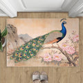 Peacock Peony Area Rug 2x3-2x3 Rug, Classic Peacock Peony Rugs for Living Room, Floral Animal Carpet, Peafowl Feather Washable Area Rugs for Bedroom, Aesthetics Carpet - Peafowl Home Decor & Gifts