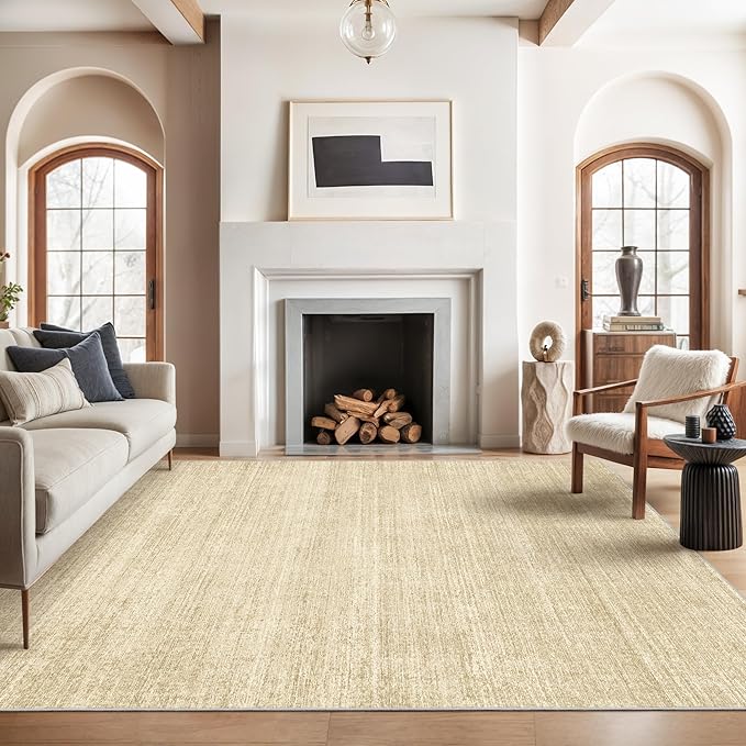 Valenrug Washable Rug 6x9 - Stain Resistant 6x9 Area Rugs for Living Room, Non Slip Backing Printed Rugs for Bedroom, Folable Machine Washable Area Rug (6'x9', Brown)