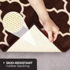 House, Home and More Skid-Resistant Carpet Runner – Moroccan Trellis Lattice – Coffee Brown & Vanilla Cream – 6 Feet X 26 Inches