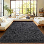 Upgrade Non-Slip Plush Rugs for Living Room, Soft Shaggy Carpets for Living Room, Fuzzy Rugs for Kids' Room, Perfect Decor for Modern Home Charcoal 6x9 Feet