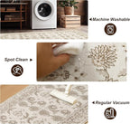 XWZO Runner Rug 2x6ft, Washable Hallway Runner with Non-Slip Backing, Spill Stain Resistant Floor Mat for Entryway Corridor Bedroom Kitchen Living Room, Soft Low-Pile Area Carpet, Beige