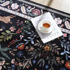 Runner Rug Washable Kitchen Runner 2'x10' Rug Floral Non-Slip for Entryway Indoor Soft Carpet for Hallways, Kitchen, Laundry, Bedroom, Bathroom (Vibrant Black)
