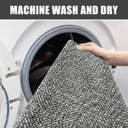 Collive Boho Small Bathroom Rug, 2' x 3' Hand-Woven Kitchen Rugs, Grey Cotton Reversible Washable Modern Farmhouse Carpet for Foyer Bathroom Bedroom Back Door