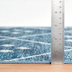 Dash & Albert Kota Indigo Machine Washable Rug, 8.5 X 11.5 Feet, Blue Geometric Pattern