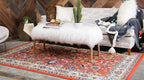 Unique Loom Sialk Hill Collection Area Rug - Washington (6' 1" x 9' Rectangle Terracotta/Cream)
