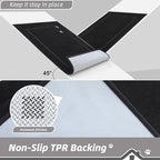 BEQHAUSE Dog Door Mat for Muddy Paws 32"x70" Dirt Trapper Absorbent Doormat Non Slip Entryway Rugs Washable Stain Resistant Welcome Floor Mat Soft Low-Profile for Front Back Door, Black
