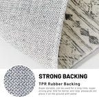 KUTA Area Rug 5x7 Grey, Washable Boho Large Living Room Moroccan Rugs Non-Slip, Ultra Soft Geometric Traditional Farmhouse Carpet for Dining Room Bedroom Dorm Office Home Décor