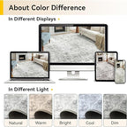 Washable Area Rugs 4ft Non-Slip Modern Abstract Soft for Living Room Entryway Bedroom Nursery, Print Pattern, Gray White Grey