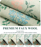 YIHOUSE Green Floral Print Rugs, Moroccan Trellis 10x14 Washable Large Rug, Modern Pastel Non Slip Ultra-Thin Area Rug for Classroom, Nursery Playroom,Dorm,Bedroom,Living Room, Green Multi