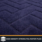 PURRUGS Easy Care Area Rug 6ft x 9ft, Non-Slip Machine Washable Entry Rug, Stain Resistant Accent Rug for Hallway, Bedroom, Living Room and Mudroom, Midnight Blue