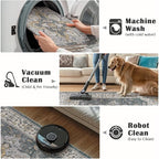 jinchan Area Rug 5x7 Vintage Washable Bedroom Rug Floral Medallion Lightweight Non Slip Thin Retro Classic Soft Boho Floor Cover Farmhouse Carpet for Living Room Dining Room Kitchen Grey