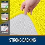 OLANLY Bathroom Rugs 36x24, Extra Soft Absorbent Chenille Bath Rugs, Rubber Backing Quick Dry, Machine Washable Bath Mats for Bathroom Floor, Tub and Shower, Home Decor Accessories, Lemon Yellow