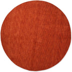 Hand Knotted Loom Wool ECO-Friendly Area Rugs - 8'x8', Round, Light Red Color, Solid Plain Design, High Pile Handmade Anti Skid Area Rugs for Living Room, Bed Room (L00111)