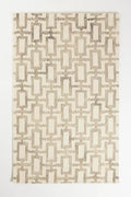 Hand-Tufted Wool Marengo Rug in Taupe – Geometric Patterned Carpet for Living Room, Bedroom & Study – Soft & Durable– 4 x 6