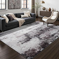 Toneed Abstract Area Rug Modern Washable Rug Soft Non Slip Rug Low Pile for Bedroom Living Room Dining Room Coffee Brown 9x11 Feet