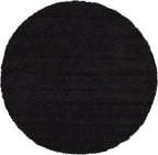 Unique Loom Solid Shag Collection Area Rug (6' 1" Round, Jet Black)