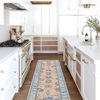 Fame Living Modern Oushak Runner Rug, Runners, Vintage, Turkish, Eclectic, Floral, Pastel, Washable, Runner for Hallway, Kitchen, Bedroom, Bathroom, 2'5"x9'8"