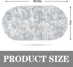 Soft Fluffy Area Rug for Bedroom, Tie-Dye Grey Fuzzy Shaggy Oval Throw Rugs for Bedside, Non-Slip Cozy Plush Shag Carpet for Kids Room Nursery Dorm Living Room, 2.6 x 5.3 Feet