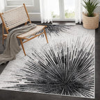Lahome Modern Black Carpet for Living Room - Non-Slip Washable 4x6 Rugs Room Rugs for Bedroom Stain Resistant Throw Entryway Indoor Area Rugs, Abstract Print Carpet for Office Kitchen Laundry