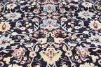 Unique Loom Sialk Hill Collection Area Rug - Washington (8' Square Navy Blue/Cream)