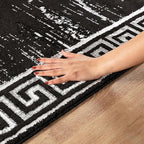 GLORY RUGS Area Rugs Marble 2x7 Black Gray Carpet Modern Abstract Rug Living Room Dining Bedroom Rug