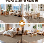 LBRO2M Easy Jute Solid Area Rug 5X7 Washable Rugs for Living Room Bedroom Natural Jute Look Indoor Outdoor Rug Durable, Solid Non Shedding Eco Friendly (5X7 Natural)