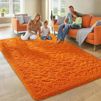 Ophanie Orange Rugs for Living Room Bedroom, 6x9 Fluffy Fuzzy Furry Carpet, Plush Soft Shaggy Bedside Indoor Floor Area Rug for Kids Girls Boys Baby Teen Dorm Nursery Home Decor Aesthetic