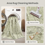 Valenrug Washable Rug 3x5 - Stain Resistant 3x5 Area Rugs for Living Room, Non Slip Backing Printed Rugs for Bedroom, Folable Area Rug(3'x5', Green)