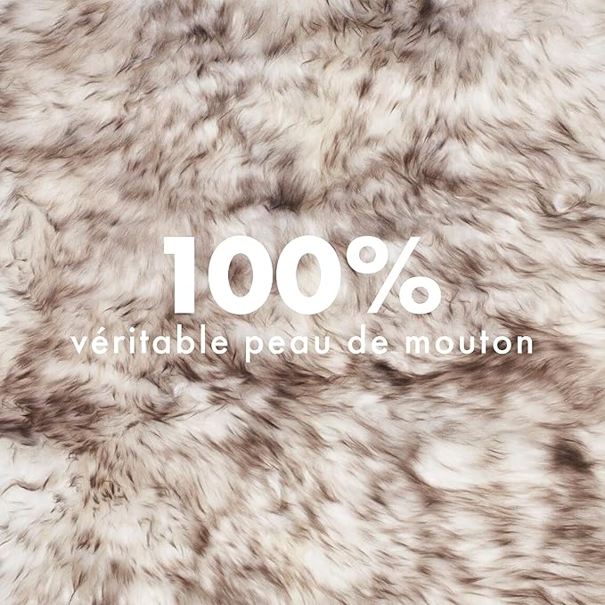 Real Sheepskin Rug 2x6 ft | Sheepskin Rugs for Living Room and Sofa | Bedside Rugs for Bedrooms | Large Fluffy Rug is Breathable & Heat-regulating in Color Snow Peak