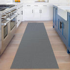 KOZYFLY Runners for Hallways 3x8 ft Washable Kitchen Runner Non Slip Rubber Backed Hall Runners Cotton Entryway Runner Rugs Floor Carpet for Indoor Backdoor Bedroom Kitchen, Grey/Dark Grey