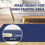 Braided Runner Rug 2x8 Ft Washable Runners for Hallways Kitchen Runner Rug Rubber Backed Cotton Entryway Runner Indoor, Woven Floor Carpet for Hall Kitchen Bedroom, Royal Blue/Navy