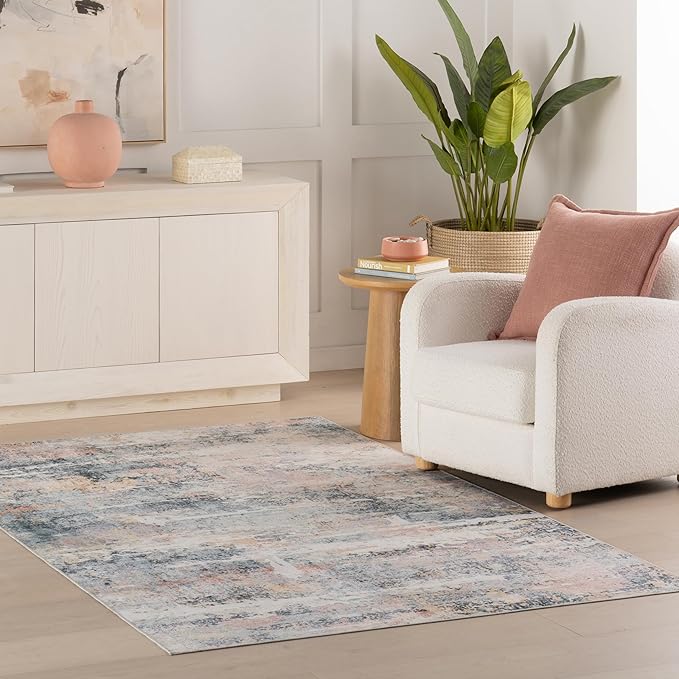 Dash & Albert Blaire Mineral Machine Washable Rug, 2.5 X 8 Feet, Multicolored Graphic Pattern