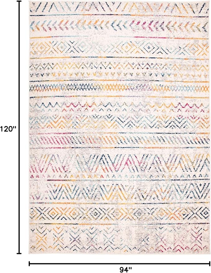 Rugshop Geometric Boho Area Rug – Multi Tribal Pattern, Perfect for Living Room, Bedroom, Dining Room, 5x7