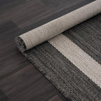 CAMILSON Outdoor Rug 9x12, Large Modern Outside Rugs for Patios Porches Waterproof Durable Washable Non-Shedding, Easy-to-Clean Indoor Outdoor Area Carpet (9 x 12, Bordered - Dark Gray/Light Gray)