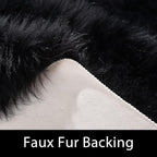 Latepis Black Faux Fur 4x6 Area Rug Tapetes para Sala for Bedroom Fluffy Plush Shag Rug for Living Room Furry Rugs Washable Rug Luxury Home Décor