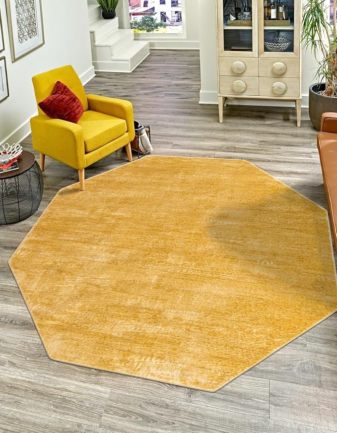 Unique Loom Finsbury Collection Area Rug - Kate (7' 10" Octagon, Yellow)