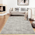 RUGSREAL Bedroom Area Rug 4x6 Modern Abstract Area Rug Stain Resistant Small Living Room Rug Contemporary Dining Room Rug Non-Slip Solid Rug Aesthetic Accent Floor Carpet for Kitchen Office, Taupe