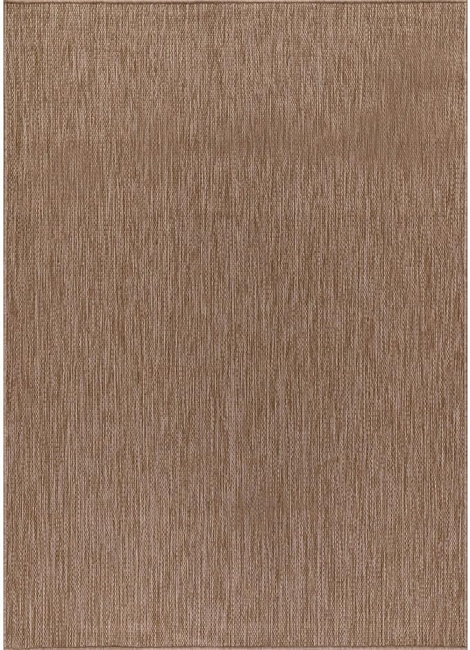 CAMILSON Outdoor Rug 9x12 Modern Area Rugs for Large Indoor and Outdoor Patios and Porches - Waterproof, Washable, Non-Shedding, Easy-to-Clean Outside Carpet (9 x 12, Solid - Jute)