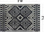 Rugshop Southwestern Black and White Tribal Area Rug – Geometric Diamond Pattern Carpet for Living Room, Bedroom, or Entryway – Boho Rustic Soft Floor Decor 2' x 3' Black
