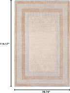 Alfa Rich 7x10 Beige Cream Washable Area Rugs for Living Room Bedroom Kitchen Dining Cotton Rug