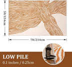 YIHOUSE Orange Rug for Living Room, 5×7 Modern Abstract Area Rug, Geometric Contemporary Wave Striped Rugs for Playroom Nursery, Washable Nonslip Large Rug for Bedroom Dining Room