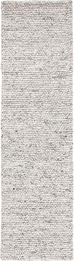 SAFAVIEH Natura Collection Runner Rug - 2'3" x 6', Light Grey & Ivory, Handmade Wool Blend, Textured Design, Ideal for Hallway, Bedroom, Foyer (NAT620G)