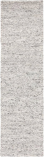 Safavieh Natura Collection Runner Rug - 2'3" x 18', Light Grey & Ivory, Handmade Wool Blend, Textured Design, Ideal for Hallway, Bedroom, Foyer (NAT620G)