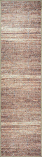 GLN Rugs Contemporary Collection - Machine Washable Area Rug, Contemporary Washable, Non Slip, Low Pile Chenille Rug, Living Room, Bedroom, Kitchen Rug (2'6" x 7' Terra/Brown)