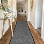 GOYLSER Kitchen Mats for Floor Non Skid, Jute Long Hallway Runner Rugs Laundry Rug, Absorbent Fall Kitchen Rug Kitchen Sink Floor Mat, Black