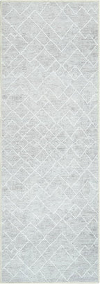 Bloom Rugs Washable Non-Slip 12 ft Runner - Gray/Pebble Striped Runner for Entryway, Hallway, Bathroom, and Kitchen - Exact Size: 2.5' x 12'