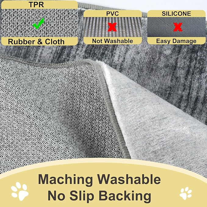 COMSLE Door Mat Soft Absorbent Indoor Front Entryway Rug Machine Washable Entrance Mats for Muddy Paws Non Slip Throw Rugs 32" x 48" Doormat for Inside Foyer Bedroom - Gray