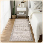 Istana Hallway Runner Rug 2x8 – Pale Rose Beige Entryway Rug -Silk's Soft Touch Runners for Hallways - Stylish Kitchen Runner Rug Non Slip